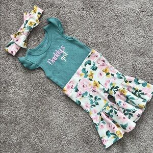 Floral Ruffle Baby Outfit